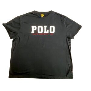 Polo Ralph Lauren Black White Red Logo Est 1967 T Shirt Men's XXL